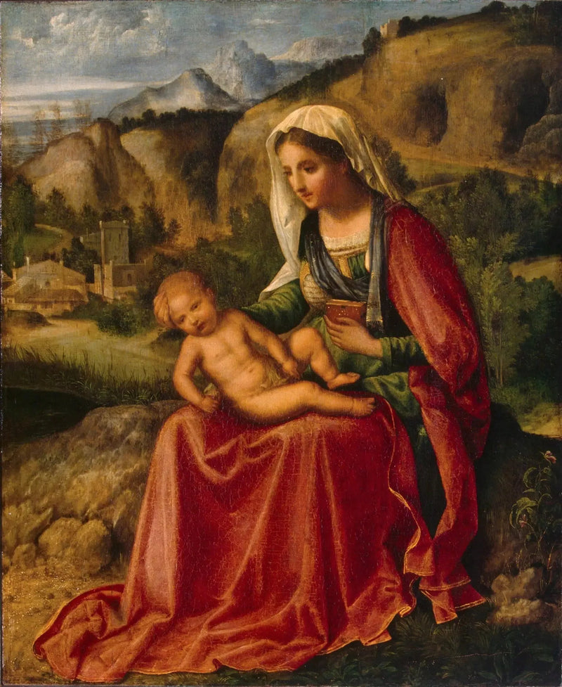 Madonna med Barnet i et landskap - Giorgione