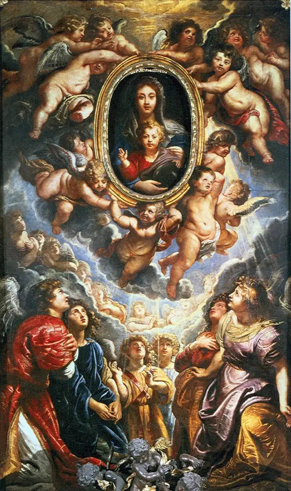 Madonna della Vallicella elsket av engler - Peter Paul Rubens