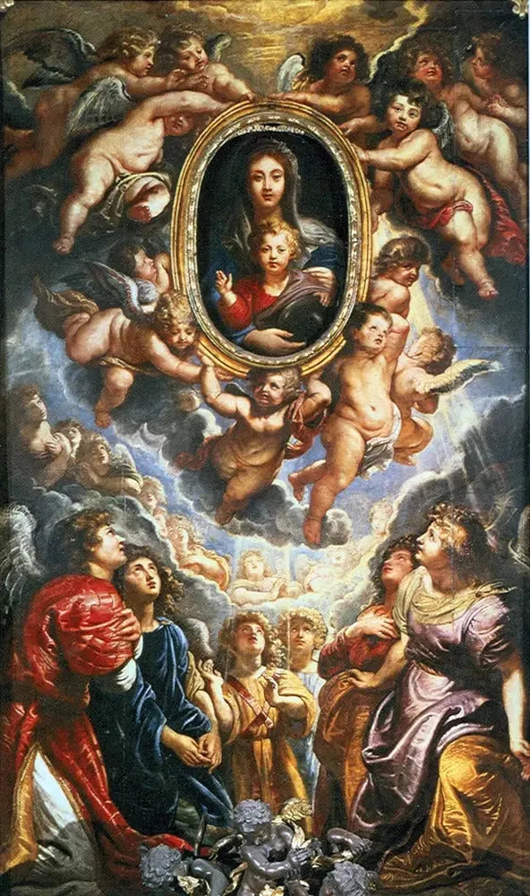 Madonna della Vallicella elsket av engler - Peter Paul Rubens