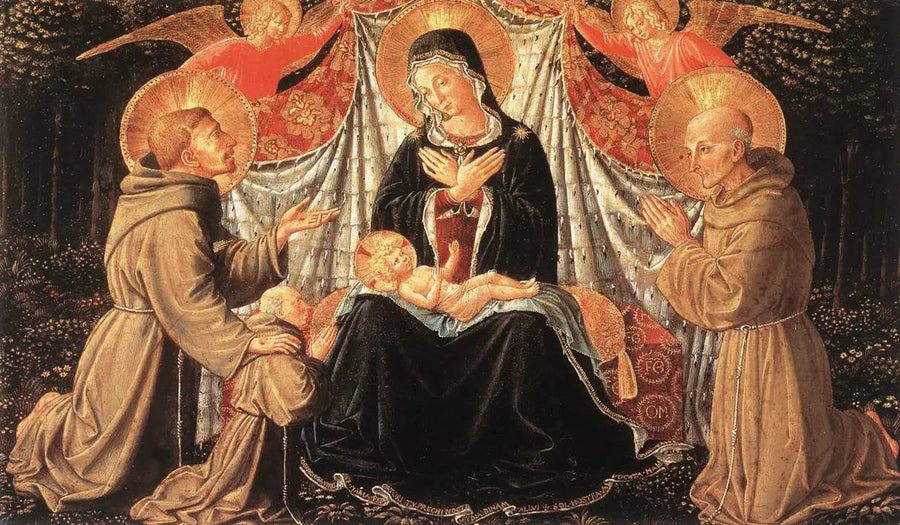 Madonna med barn med St. Francis Bernardine, Fra Jacopo - Benozzo Gozzoli
