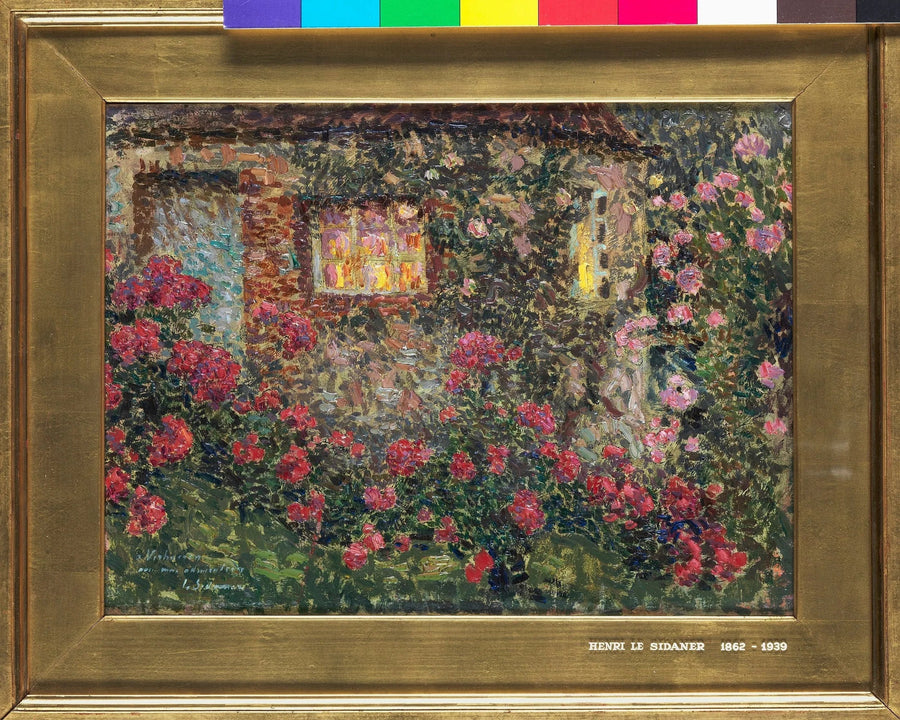Landlig hus blant rosene - Henri Le Sidaner