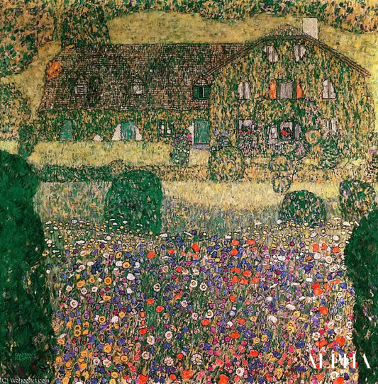 Maison de campagne sur l'Attersee - Gustav Klimt - Reproductions de tableaux et peintures haut de gamme