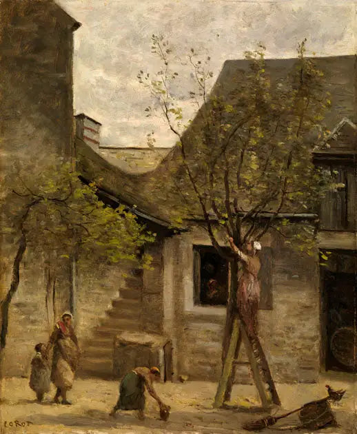 Husmannsplass i Fontainebleau - Jean-Baptiste Camille Corot