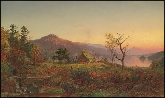 Fiskerhuset, Greenwood-sjøen - Jasper Francis Cropsey