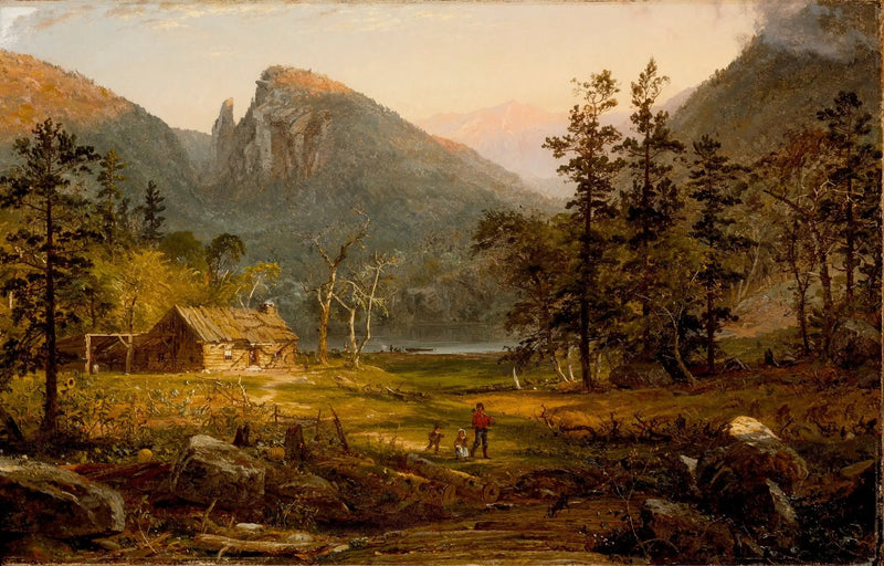 Hus av pionéren, Eagle Cliff, Hvite fjellene - Jasper Francis Cropsey