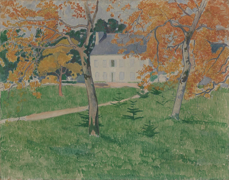 Hus blant trærne: Pont-Aven - Émile Bernard