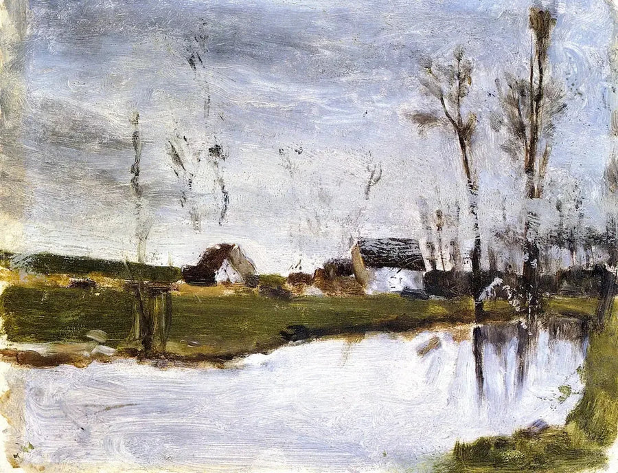 Hus ved vannet - Paul Gauguin