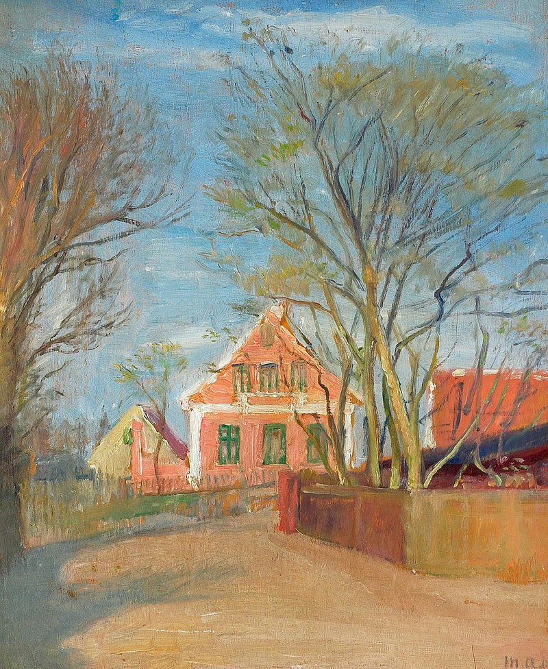 Maisons de Skagen au soleil. - Michael Peter Ancher