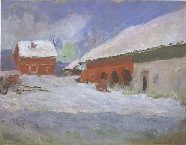 Norge, de røde husene i Björnegaard - Claude Monet