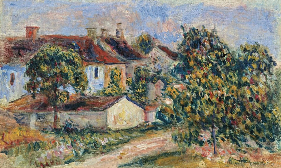 Landsbyhus, røde tak (Essoyes) - Pierre-Auguste Renoir