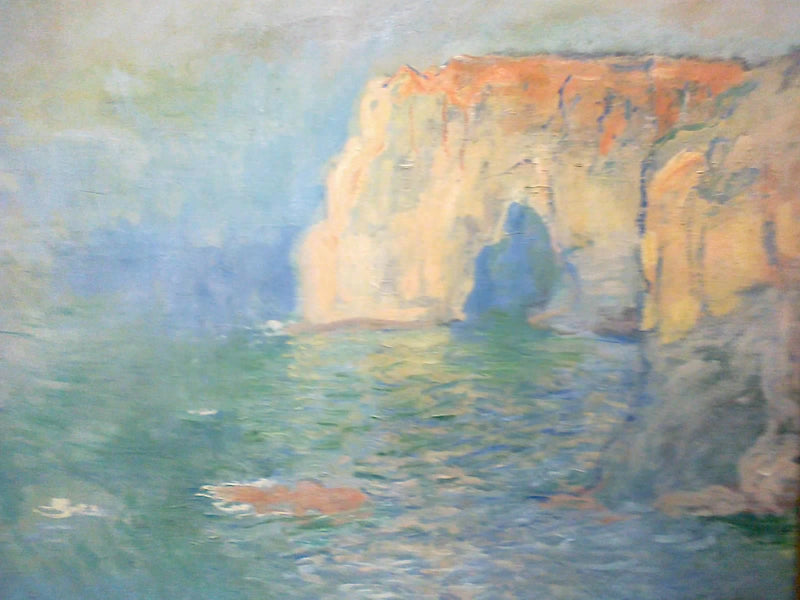 Étretat, la Manneporte, refleksjoner over vann W1038 - Claude Monet