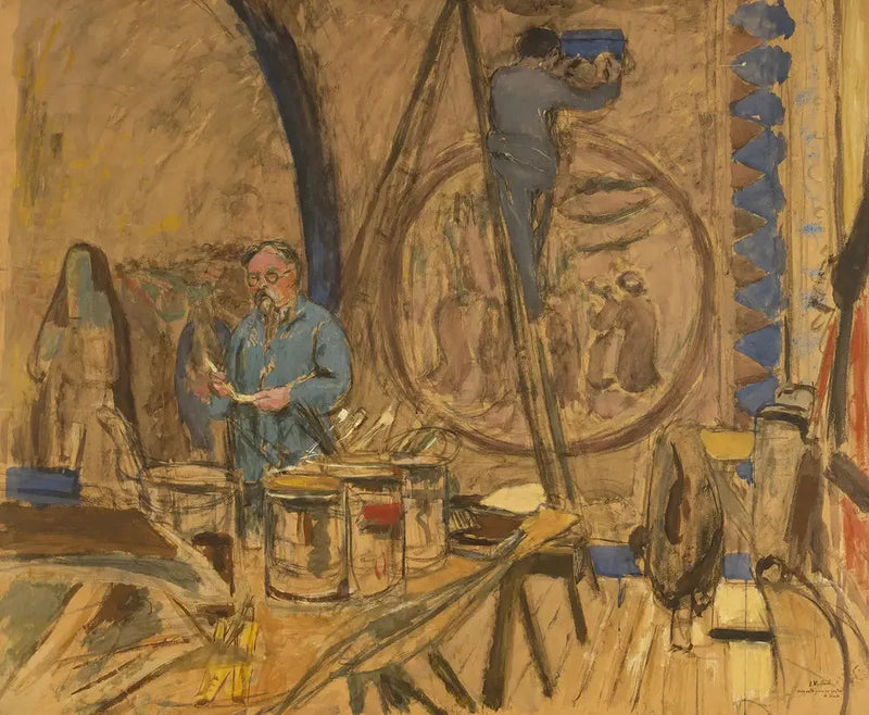 Maquette for et portrett av Denis - Édouard Vuillard