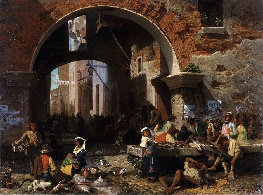 Romersk fiskemarked. Octave-buen - Albert Bierstadt

Source:
Marché au poisson romain. Arc d'Octave - Albert Bierstadt