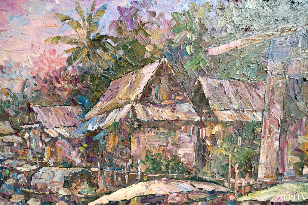 Marché flottant | 145 x 105 cm Reproductions de tableaux à la peinture à l’huile