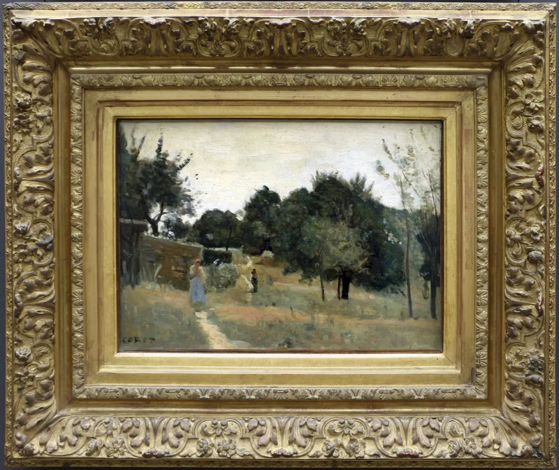 Marcoussis. En frukthage, om morgenen - Jean-Baptiste Camille Corot