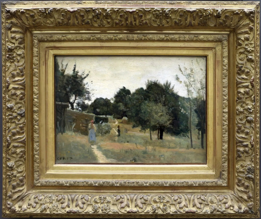 Marcoussis. En frukthage, om morgenen - Jean-Baptiste Camille Corot