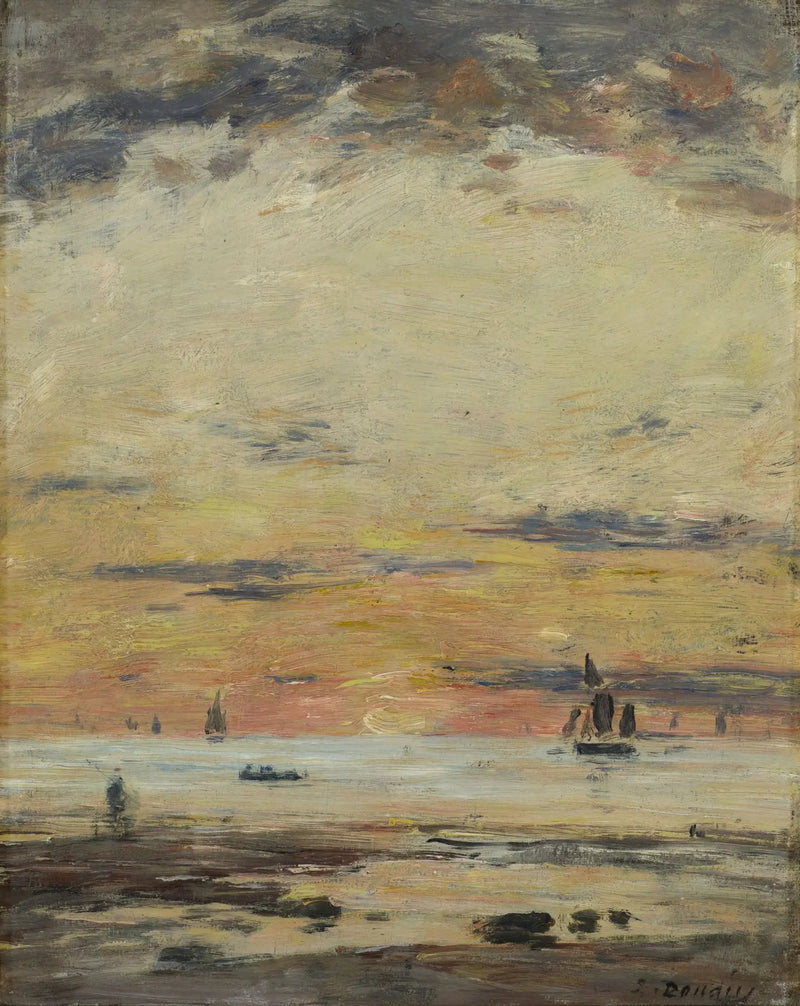 Lavvann solnedgang - Eugène Boudin