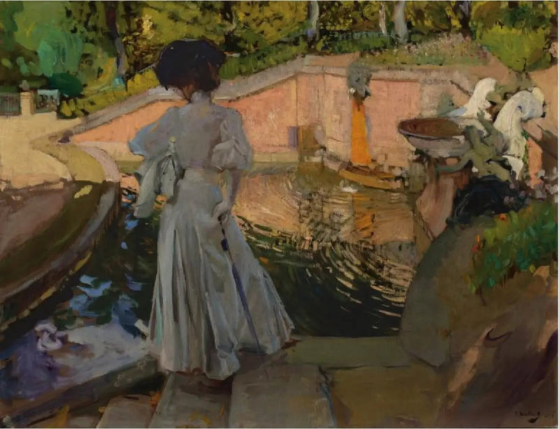 Maria ser på fiskene. Ferme - Joaquín Sorolla
