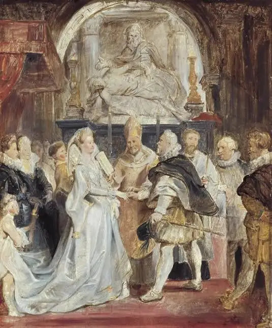 Henri IVs bryllup med Marie de Médicis - Peter Paul Rubens