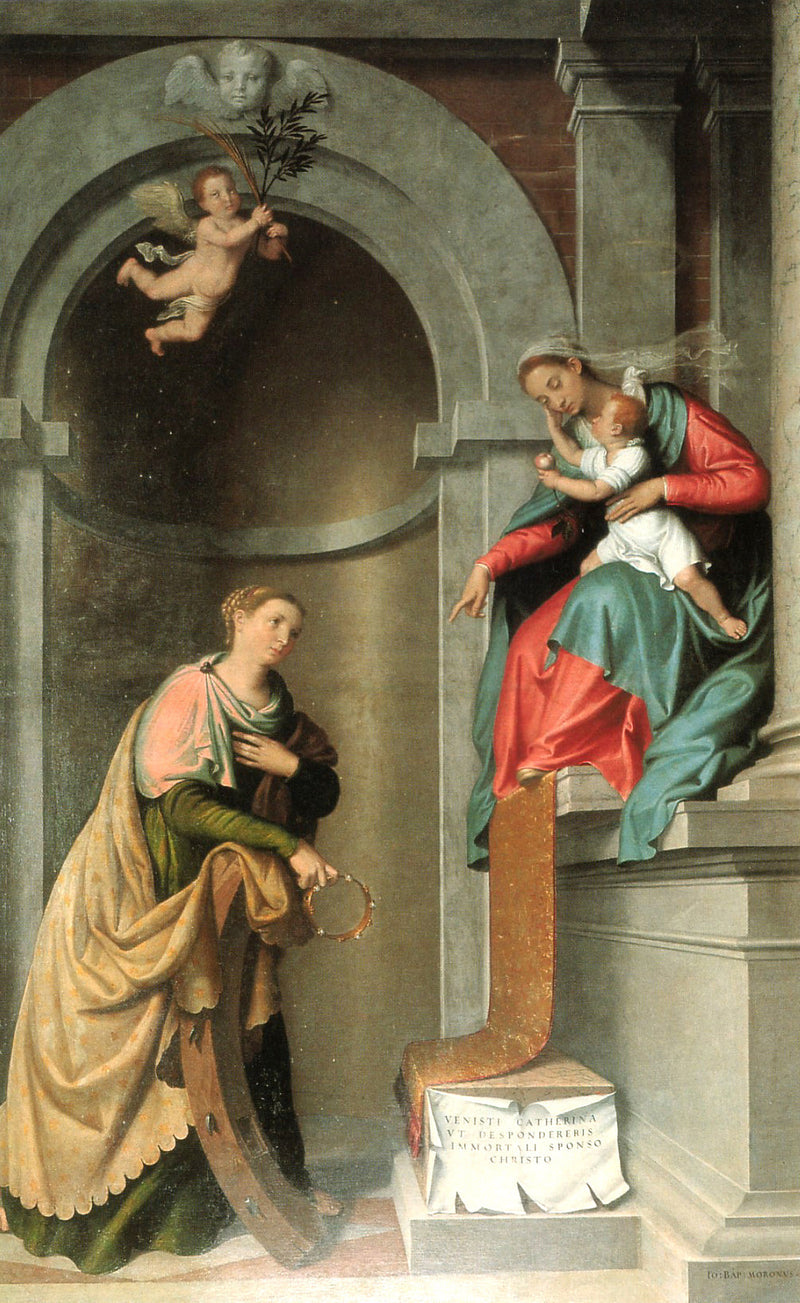 Mystisk ekteskap av den hellige Katarina av Alexandria - Giovanni Battista Moroni