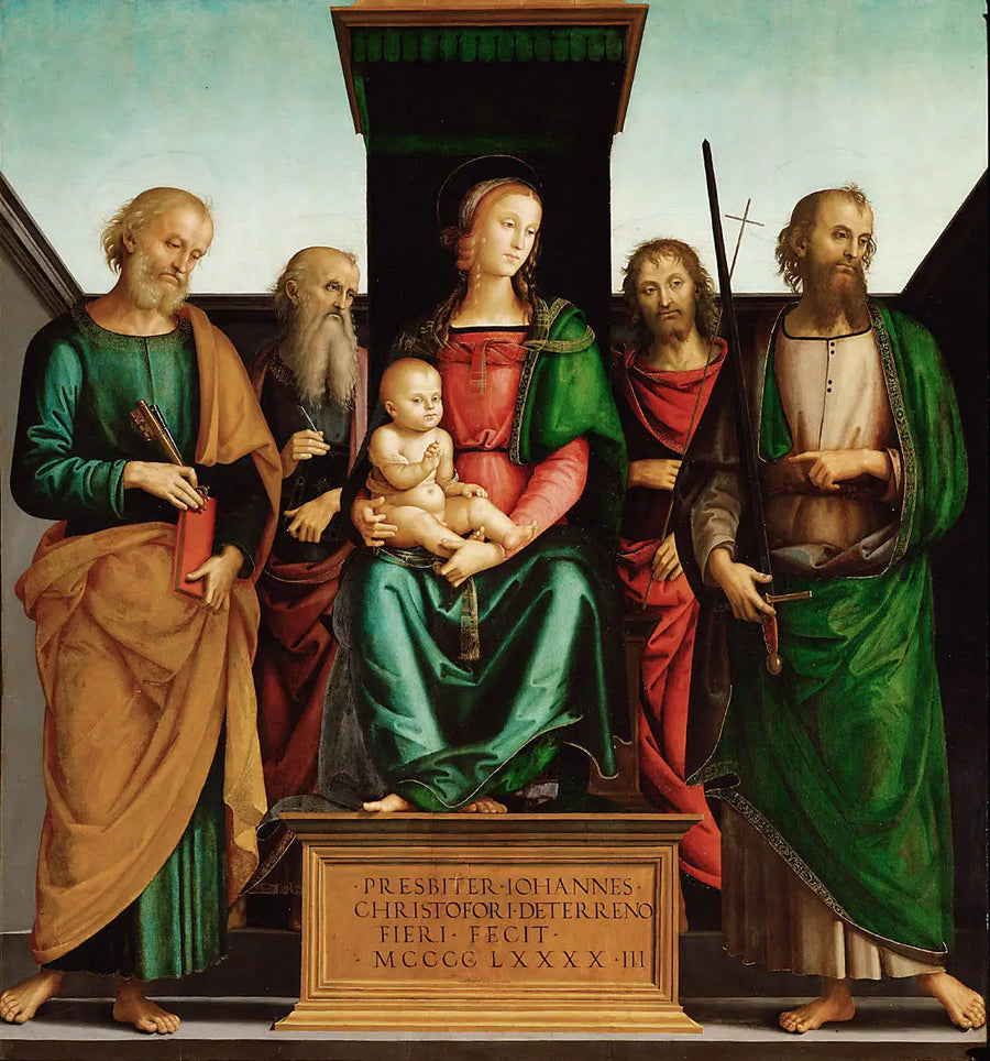 Maria med barnet og de fire helgener - Pietro Perugino