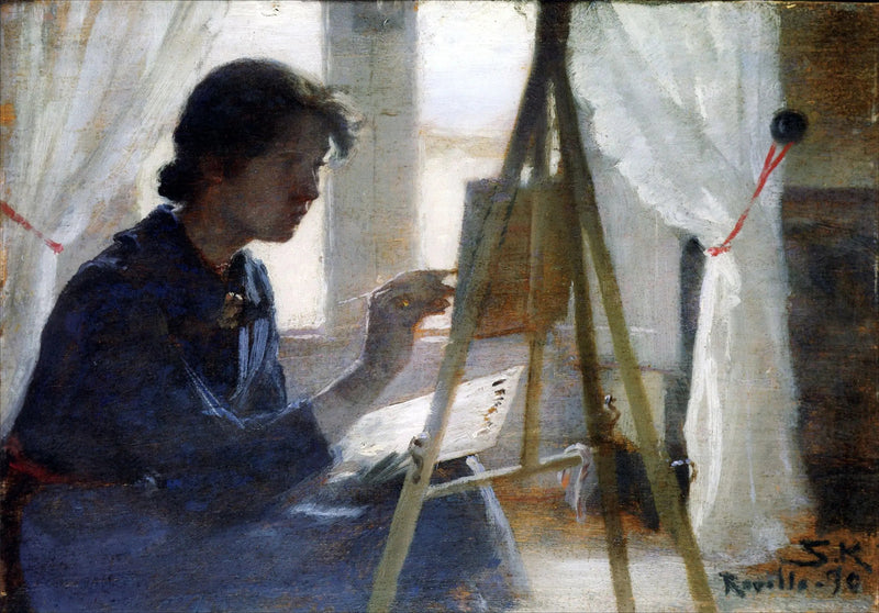 Marie Kroyer maler i Ravello - Peder Severin Krøyer