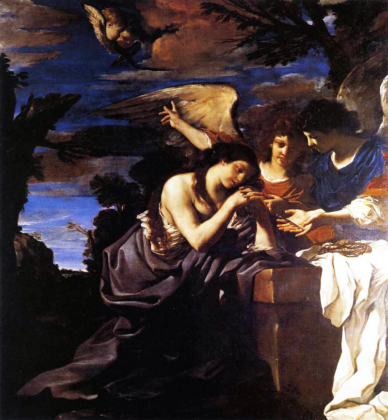 Marie Madeleine med to engler - Guercino