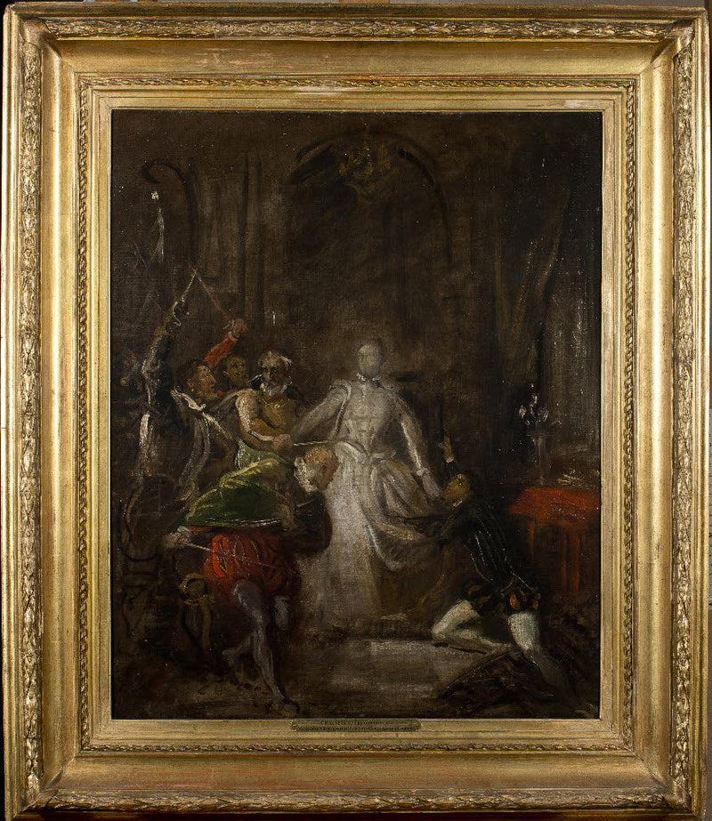 Marie Stuart som beskytter Riccio - Théodore Chassériau