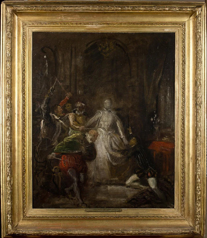 Marie Stuart som beskytter Riccio - Théodore Chassériau