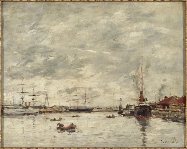 Marine i grått vær - Eugène Boudin
