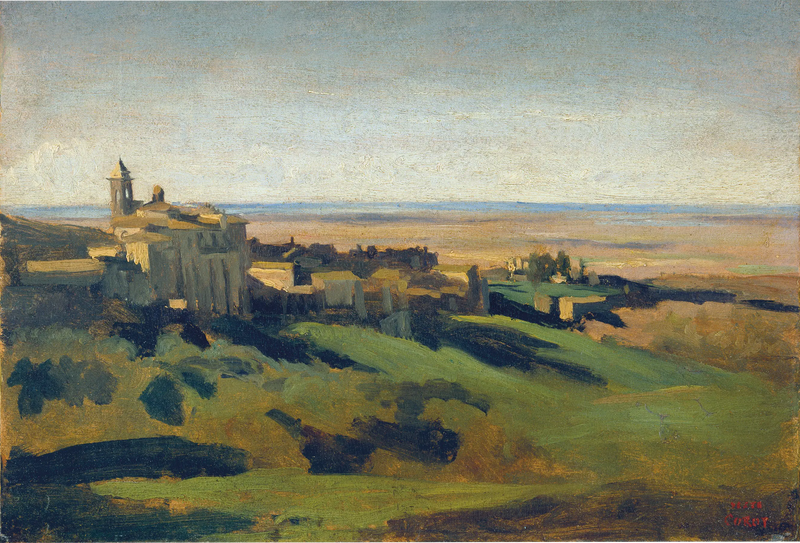 Marino, oversiktsbilde. Om morgenen - Jean-Baptiste Camille Corot