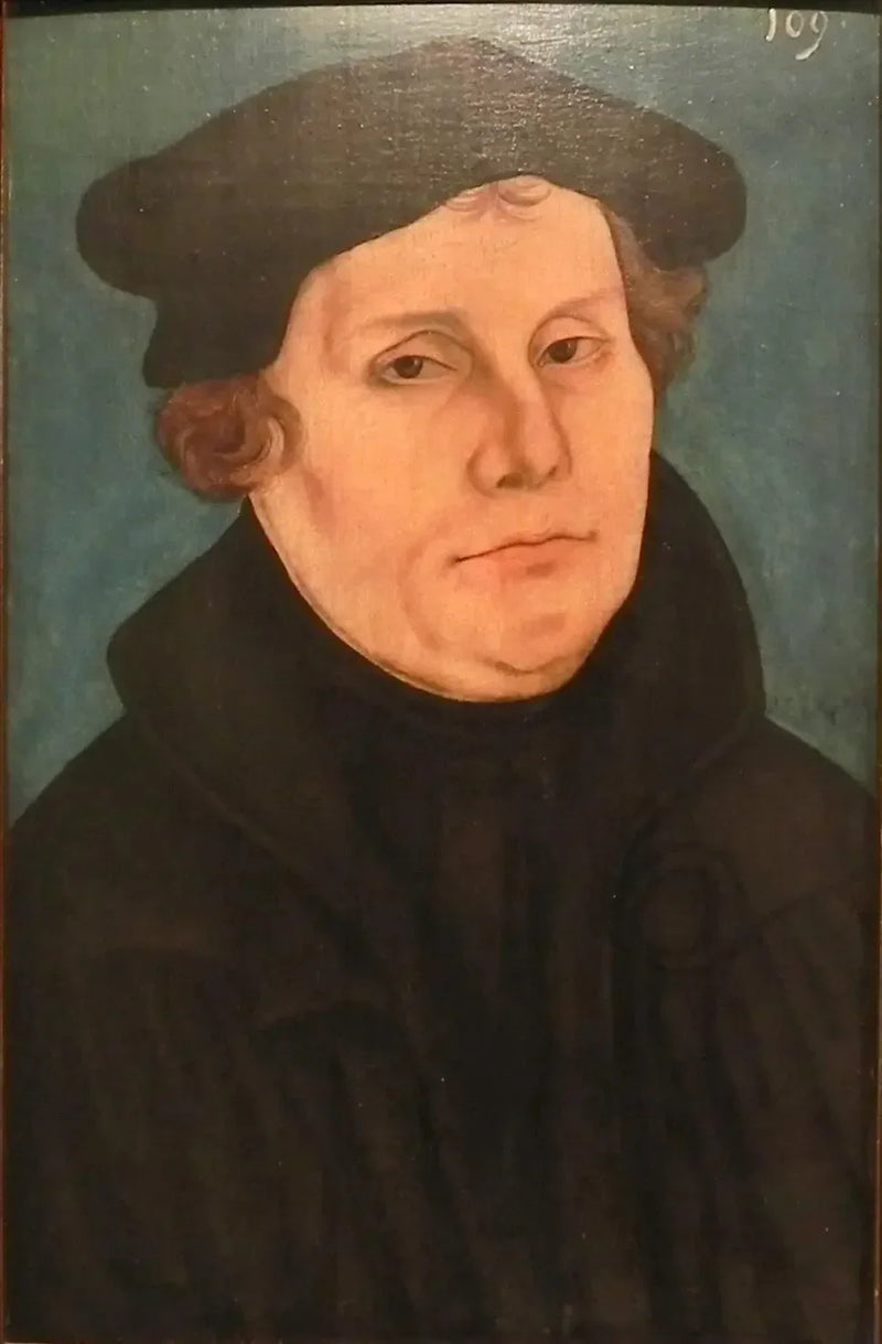Martin Luther, en brystbilde, vendt mot høyre - Lucas Cranach den eldre