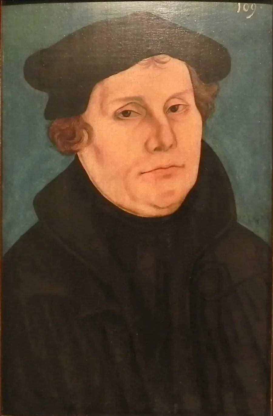 Martin Luther, en brystbilde, vendt mot høyre - Lucas Cranach den eldre