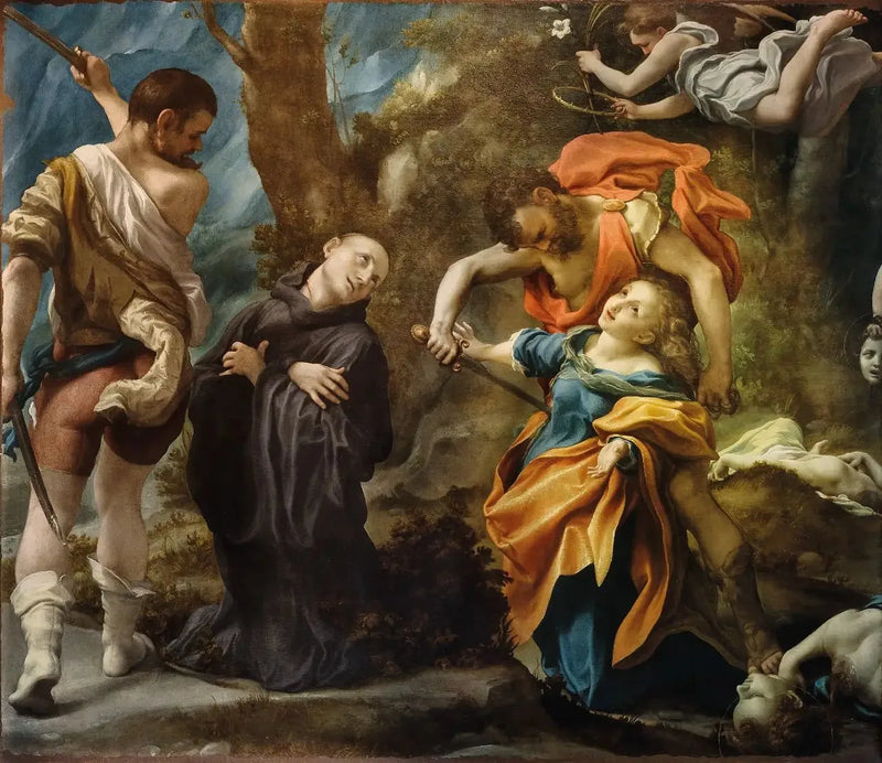 Martyrium av fire helgener - Antonio da Correggio