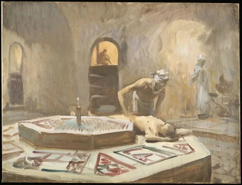 Massasje i et offentlig bad - John Singer Sargent