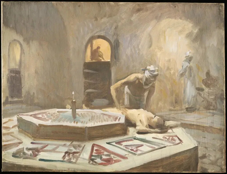 Massasje i et offentlig bad - John Singer Sargent