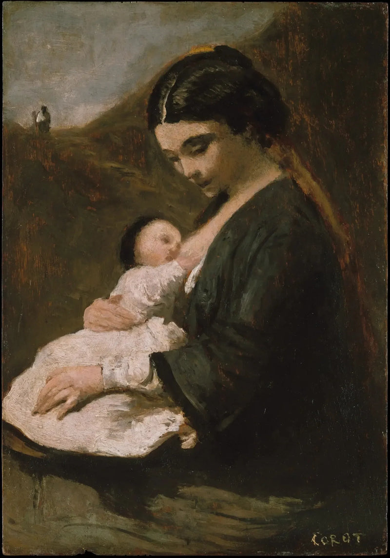 Mødre- og barnemotiv - Jean-Baptiste Camille Corot