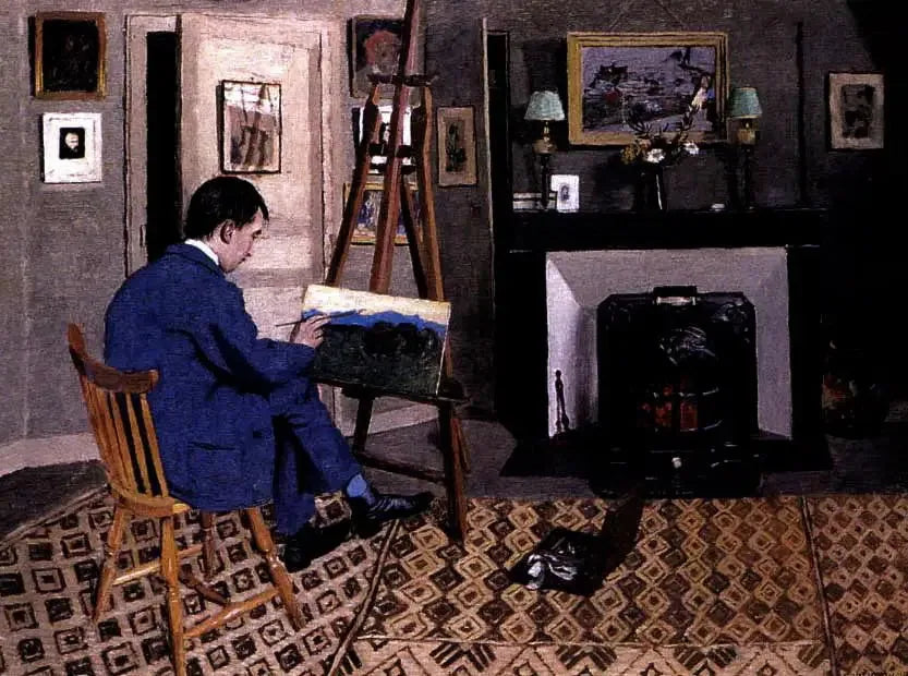 Max Rodriguez-Henriques i Félix Vallottons verksted, svigerfaren - Félix Vallotton

Source:
Max Rodriguez-Henriques dans l'atelier de Félix Vallotton, fils beau-père - Félix Vallotton