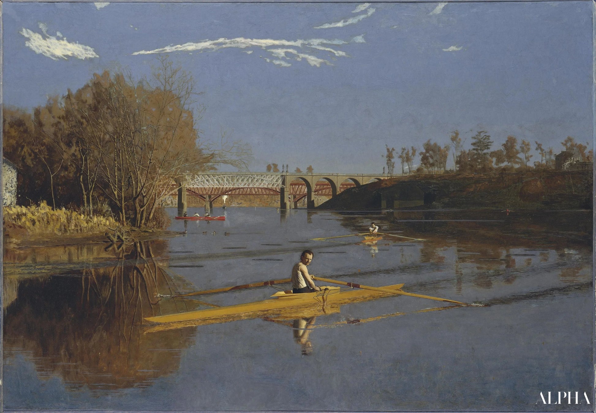 Max Schmitt en godille simple - Thomas Eakins - Høykvalitets reproduksjoner av malerier og bilder
