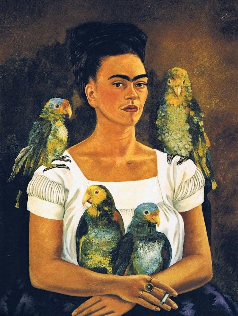 Moi et mes perroquets - Frida Kahlo image 1 reproduction de peinture à l’huile