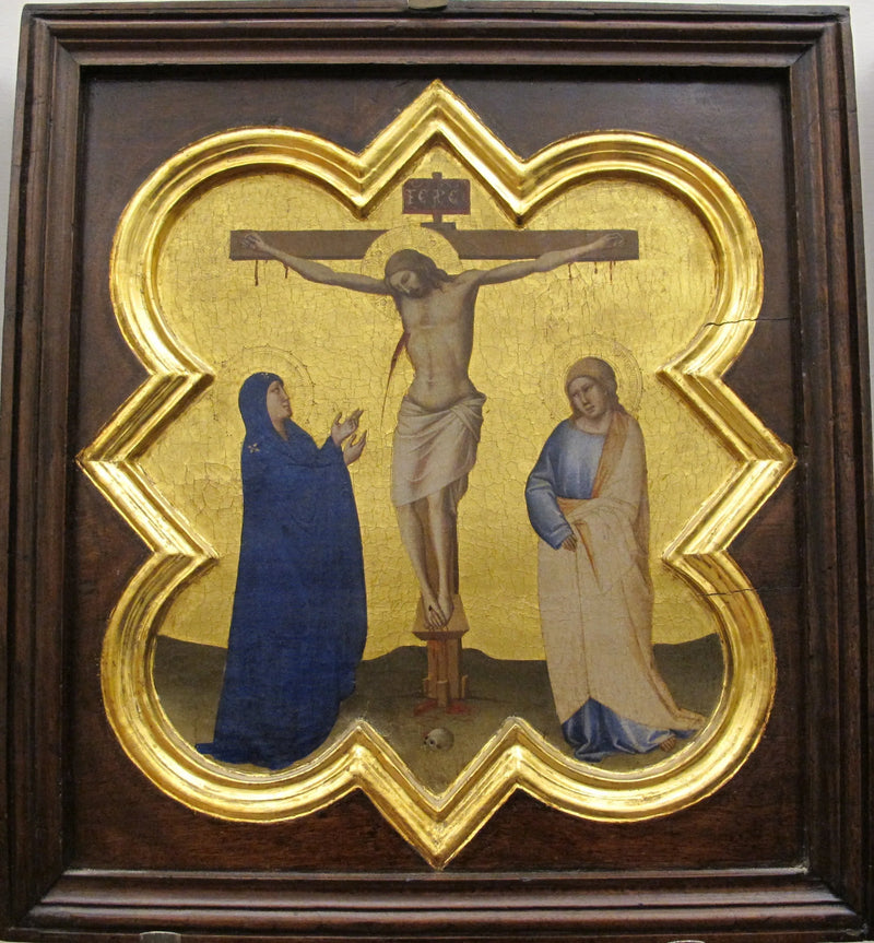 Firkantet medaljong av Santa Croce med Korsfestelsen - Taddeo Gaddi