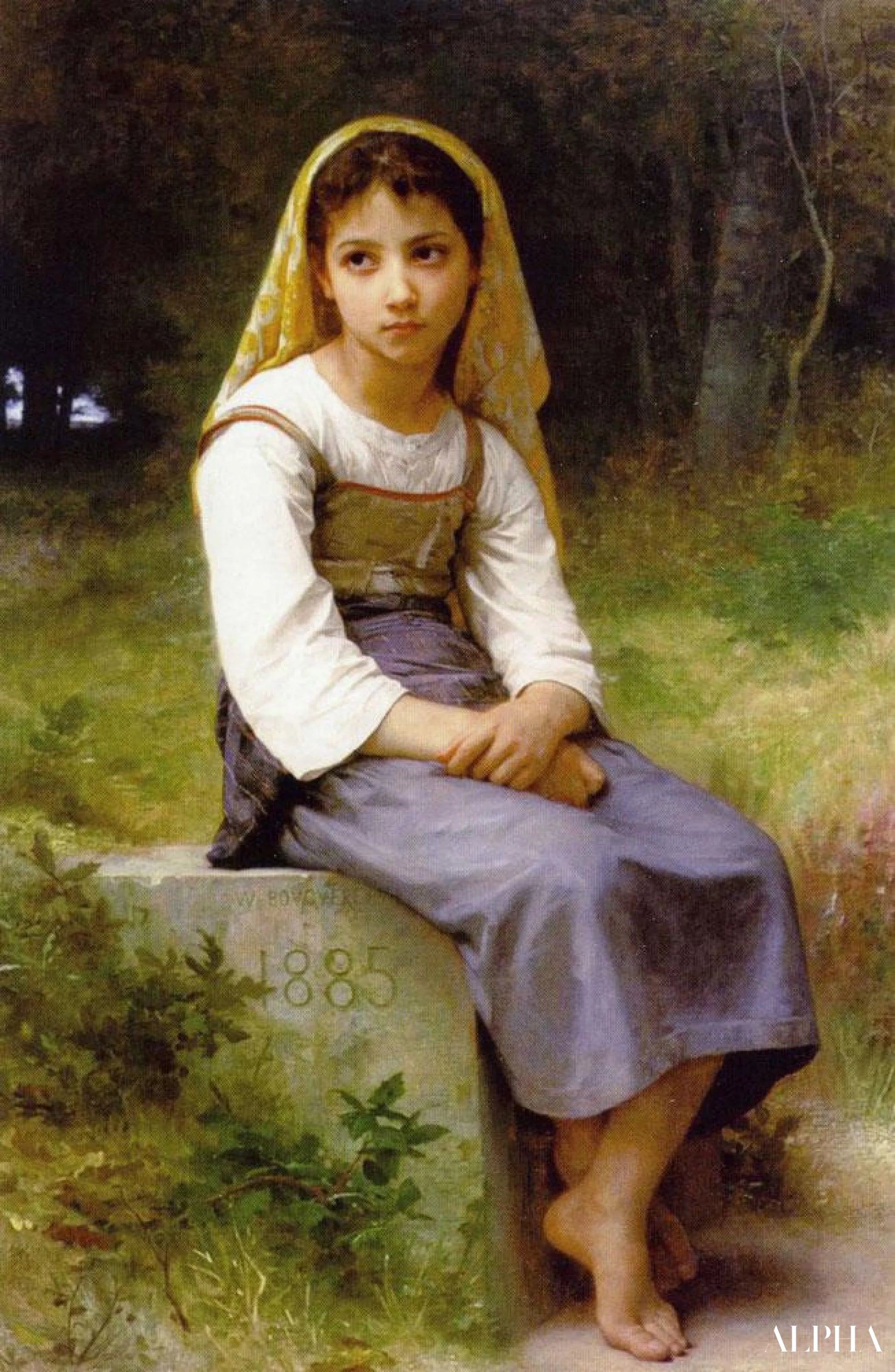 Meditasjon av William Bouguereau - Høykvalitets reproduksjoner av malerier og bilder
