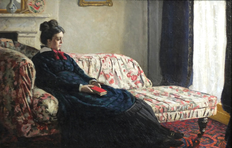 Meditasjon. Madame Monet i sofaen W163 - Claude Monet