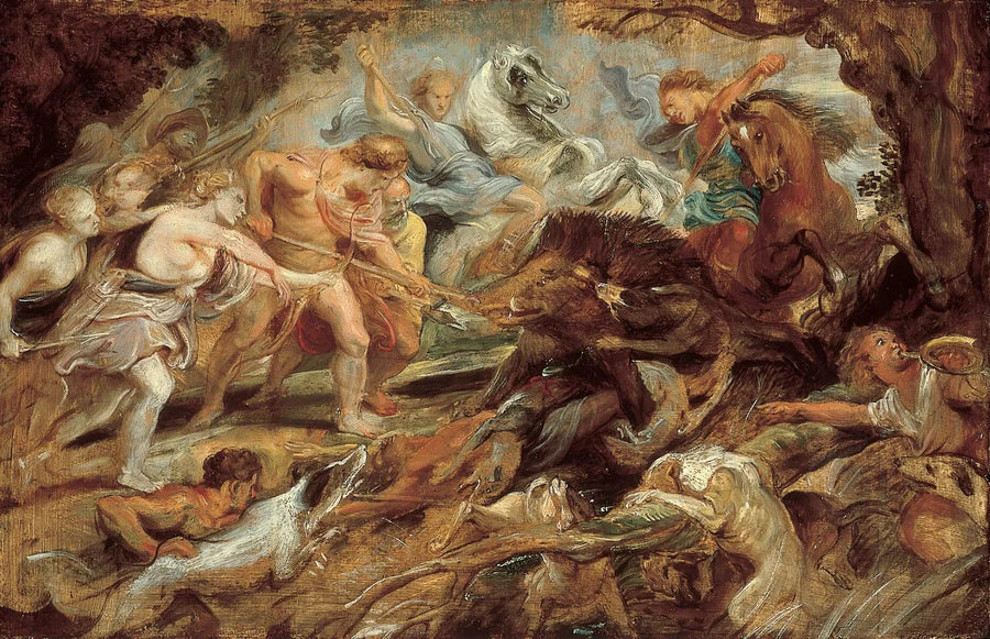 Méléagre og Atalante og jakt på Calydons villsvin - Peter Paul Rubens