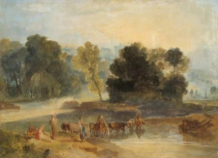 Menn med hester som krysser en elv - J. M. W. Turner