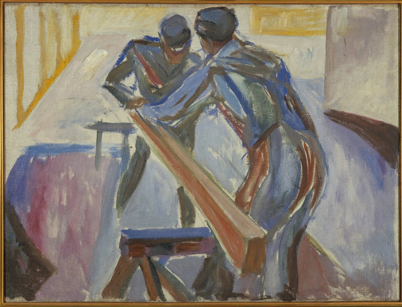 Snekkerne i verkstedet - Edvard Munch