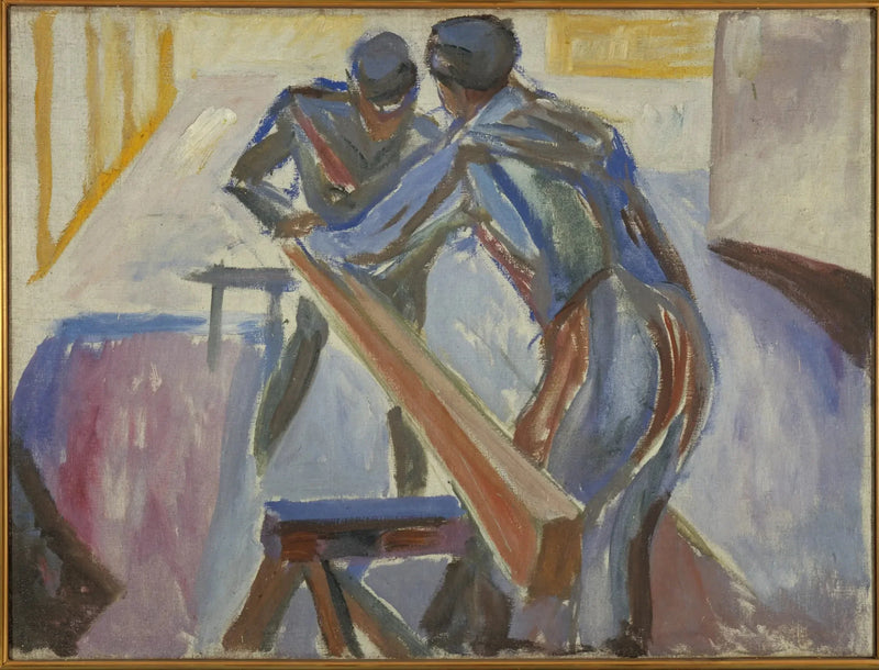Snekkerne i verkstedet - Edvard Munch