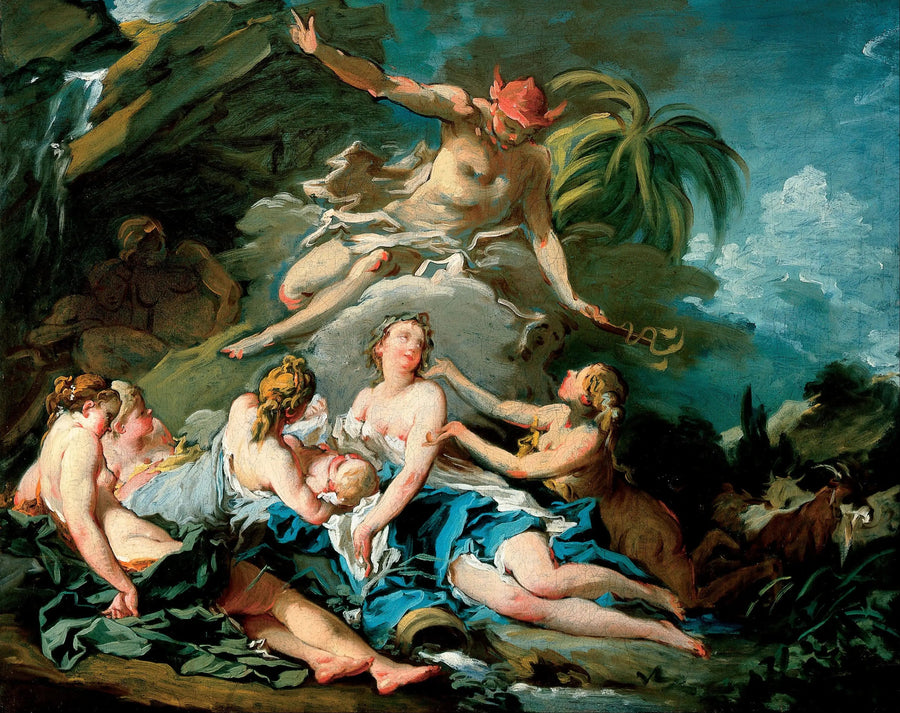 Den selvsikre mercur, barnet Bacchus med nymfene fra Nysa - François Boucher
