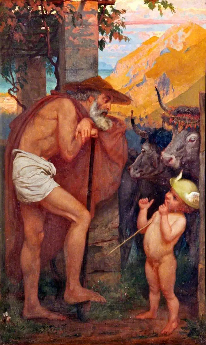 Flyvende måke som stjeler dyrene til gudene - Edward Poynter

Source:
Mercure volant le bétail des dieux - Edward Poynter