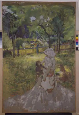 Mor og Barn i Hagen (Morgen i Frukthagen) - Édouard Vuillard